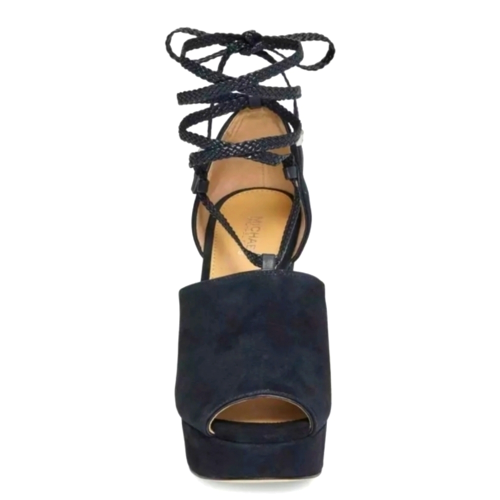 Michael Kors Hastings Navy Suede Platform Wedges - Picture 5 of 12